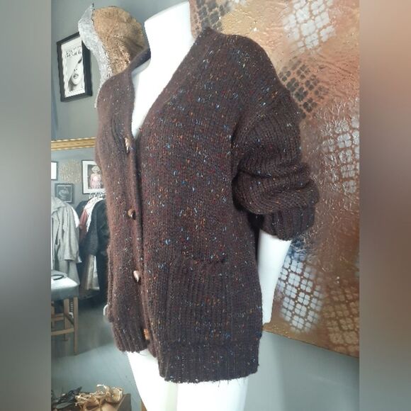 Zara Nwt Chunky Brown Speckled Sweater - Picture 14 of 15